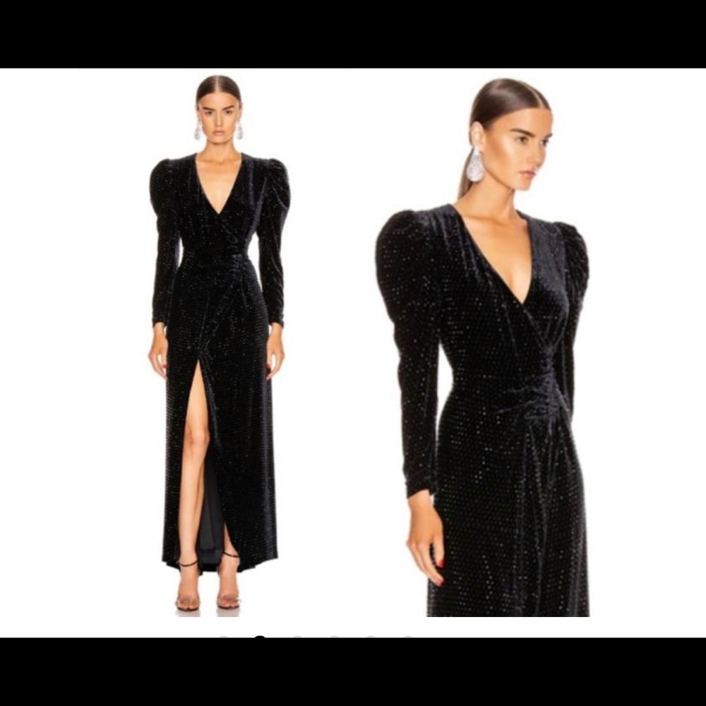 NWT Retrofete black velvet dress/ rainbow studs SM.